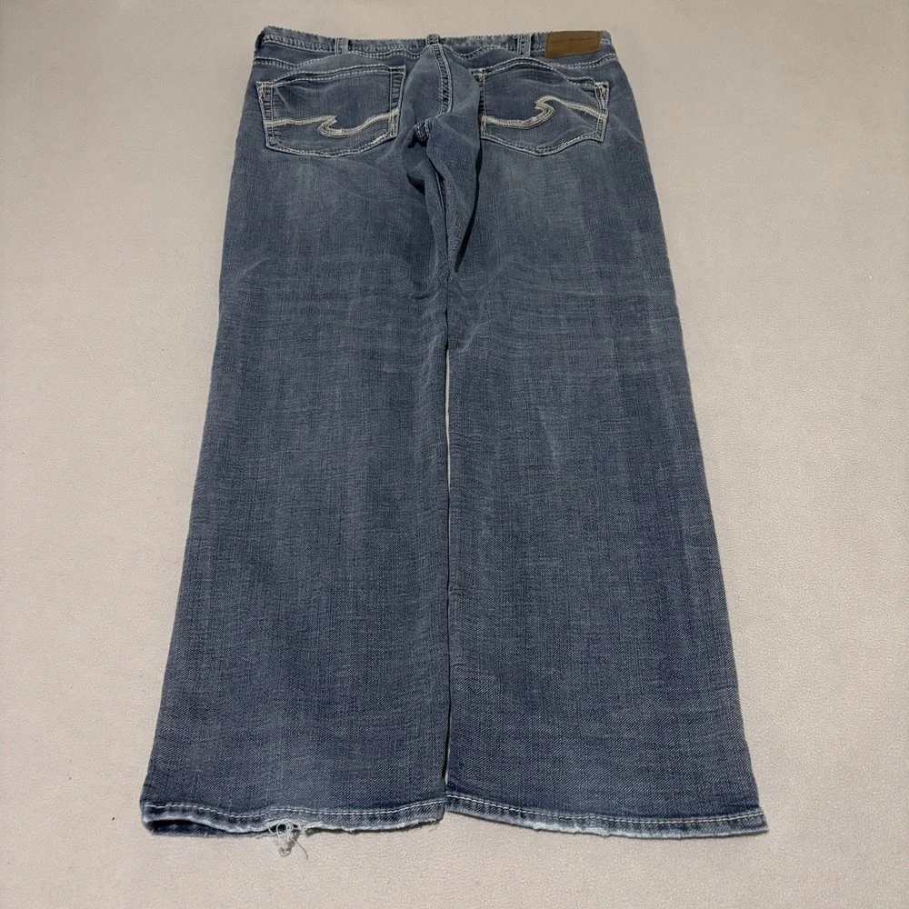 Silver Jeans Co Grayson Mens Easy Fit Straight Leg Blue Denim Jeans 38x32 Casual - Picture 7 of 7